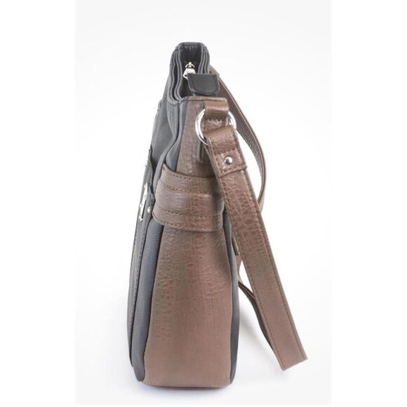 Stylish Black and Brown Leather Handbag - Picture 3 of 9